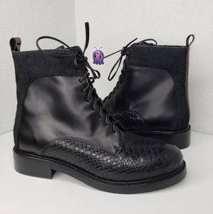 Jeffrey Campbell Black Embossed Snake Ankle Boots